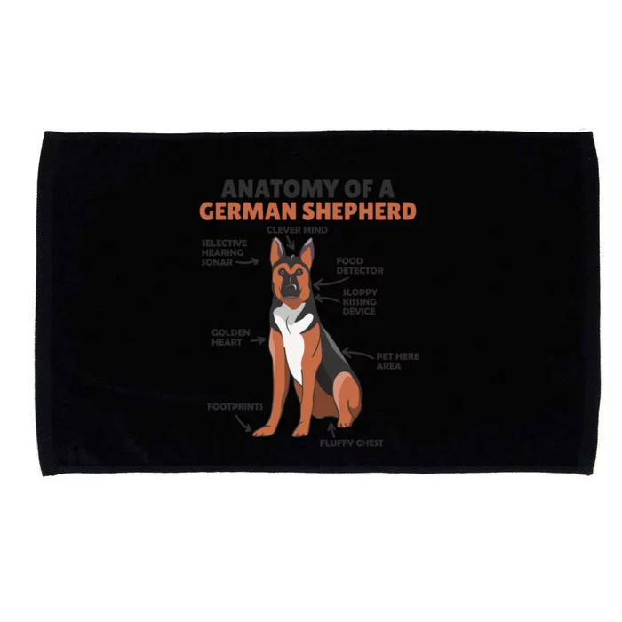 Anatomy Of A Ger Shepherd Cute Dogs Funny Dog Great Gift Microfiber Hand Towel