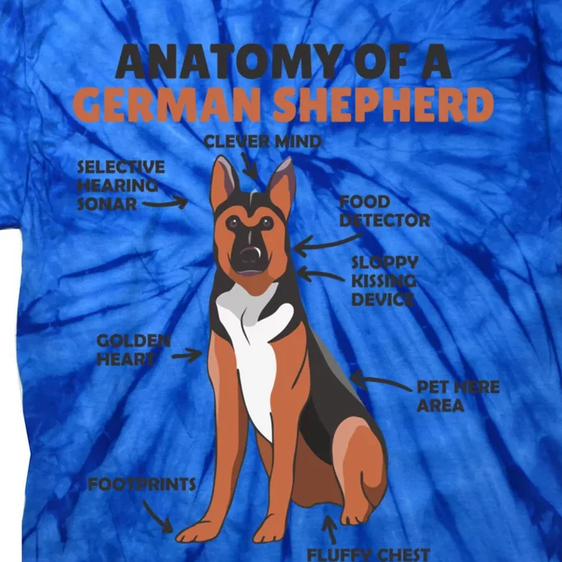 Anatomy Of A Ger Shepherd Cute Dogs Funny Dog Great Gift Tie-Dye T-Shirt