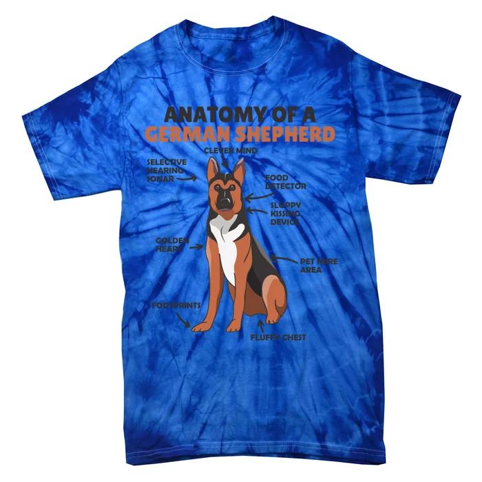 Anatomy Of A Ger Shepherd Cute Dogs Funny Dog Great Gift Tie-Dye T-Shirt