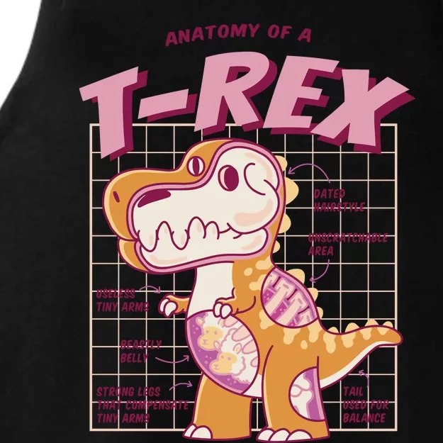 Anatomy Of A T Rex Ladies Tri-Blend Wicking Tank