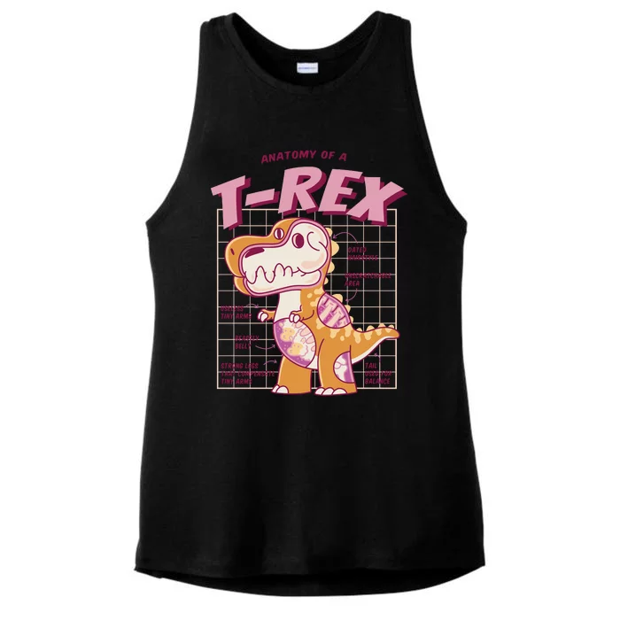 Anatomy Of A T Rex Ladies Tri-Blend Wicking Tank