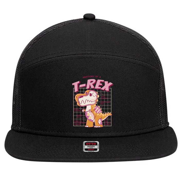 Anatomy Of A T Rex 7 Panel Mesh Trucker Snapback Hat