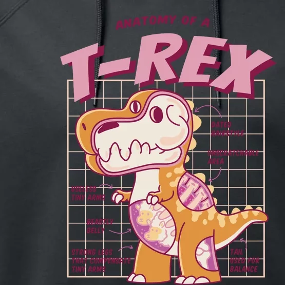 Anatomy Of A T Rex Performance Fleece Hoodie