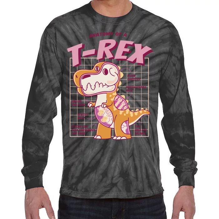 Anatomy Of A T Rex Tie-Dye Long Sleeve Shirt