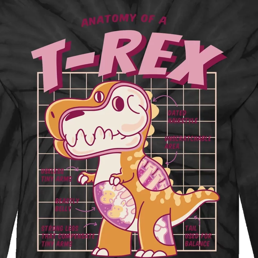 Anatomy Of A T Rex Tie-Dye Long Sleeve Shirt