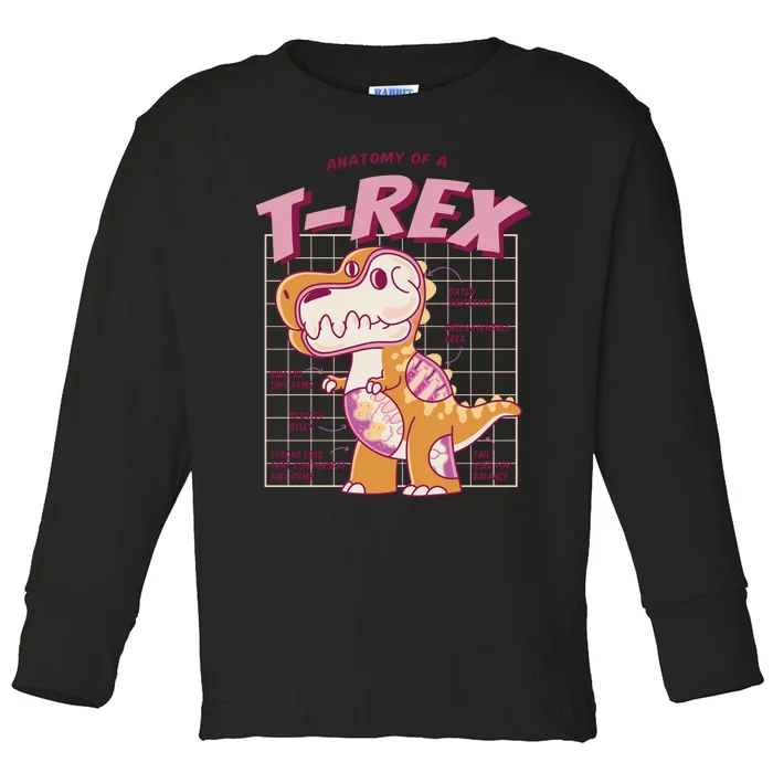 Anatomy Of A T Rex Toddler Long Sleeve Shirt