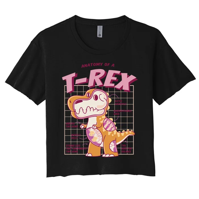 Anatomy Of A T Rex Women's Crop Top Tee