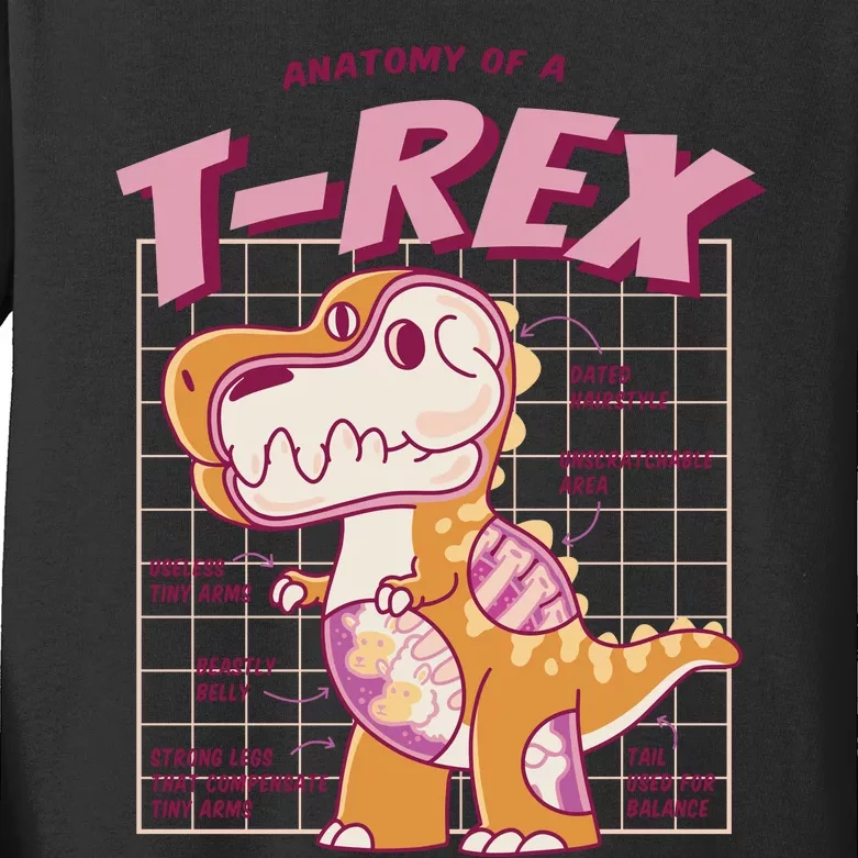 Anatomy Of A T Rex Kids Long Sleeve Shirt