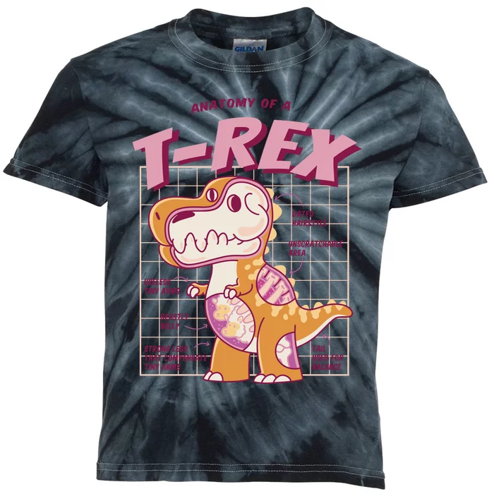 Anatomy Of A T Rex Kids Tie-Dye T-Shirt