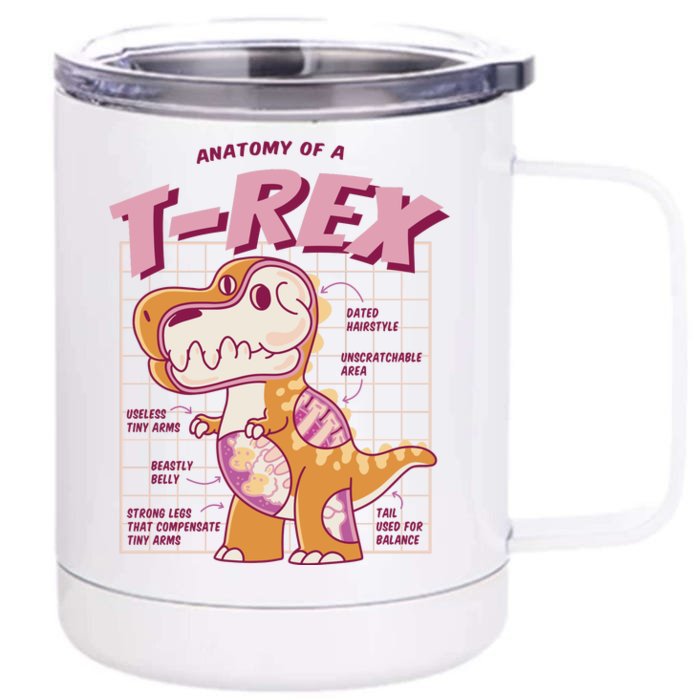 Anatomy Of A T Rex Front & Back 12oz Stainless Steel Tumbler Cup