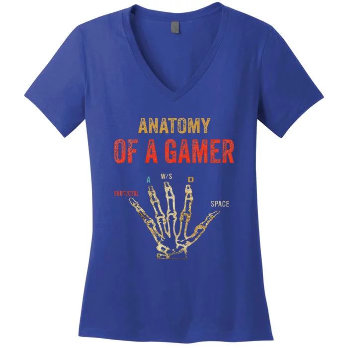 Anatomy Of A Gamer Gaming Gifts For Gamer Women's V-Neck T-Shirt