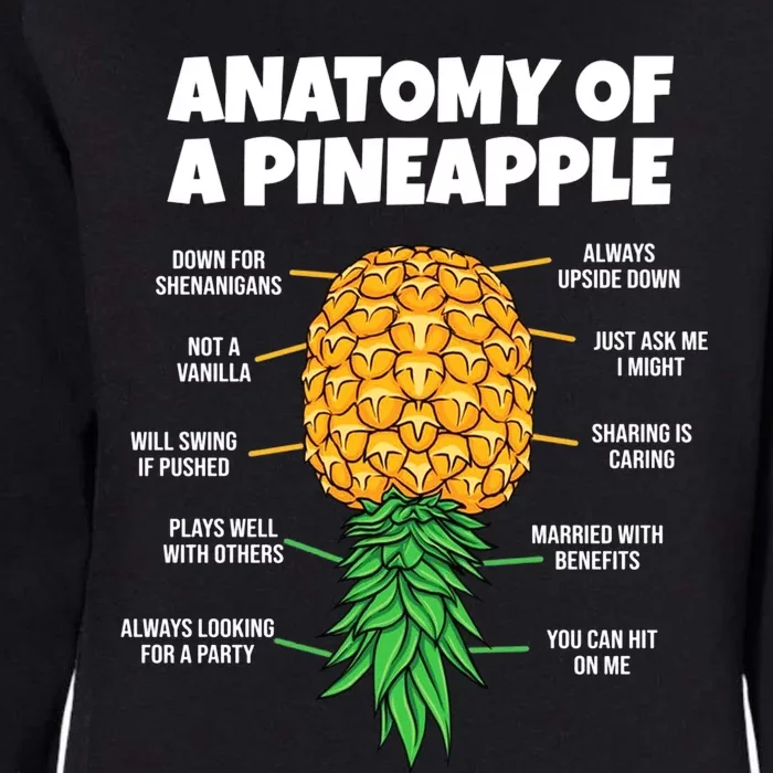 Anatomy Of A Pineapple Swinger Funny Upside Down Pineapple Great Womens California Wash Sweatshirt