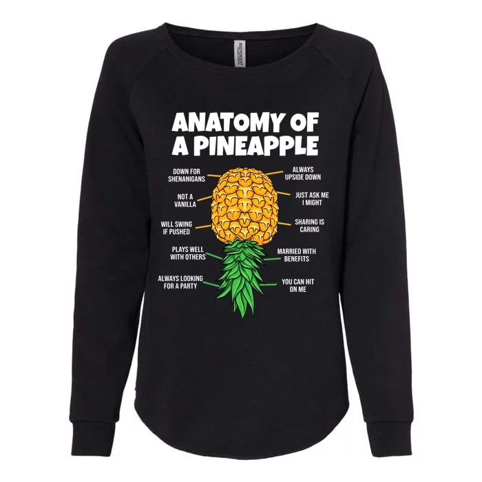 Anatomy Of A Pineapple Swinger Funny Upside Down Pineapple Great Womens California Wash Sweatshirt