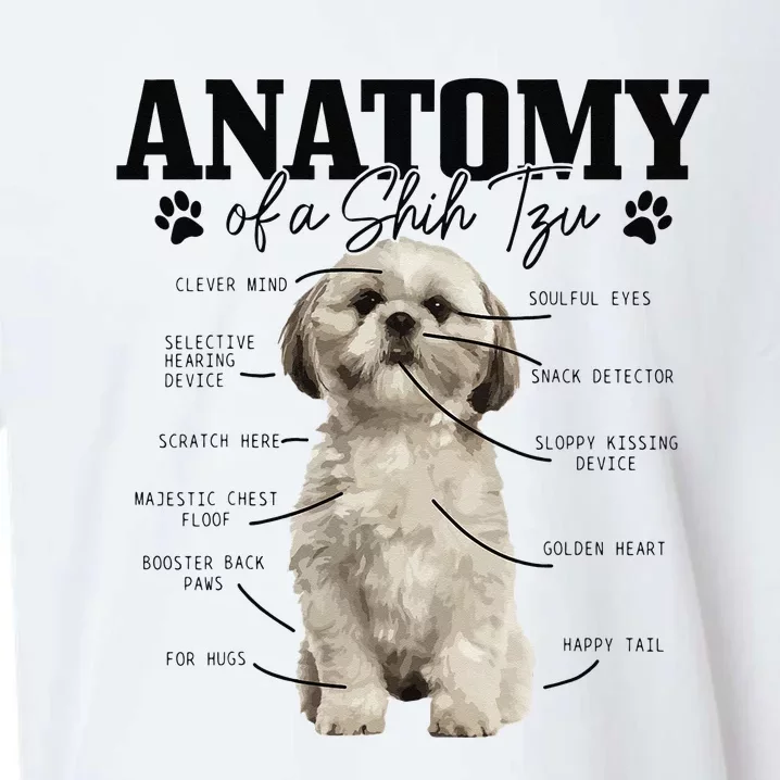 Anatomy Of A Shih Tzu Dog Funny Cute Shih Tzu Mom Dad Sueded Cloud Jersey T-Shirt