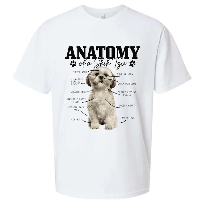 Anatomy Of A Shih Tzu Dog Funny Cute Shih Tzu Mom Dad Sueded Cloud Jersey T-Shirt