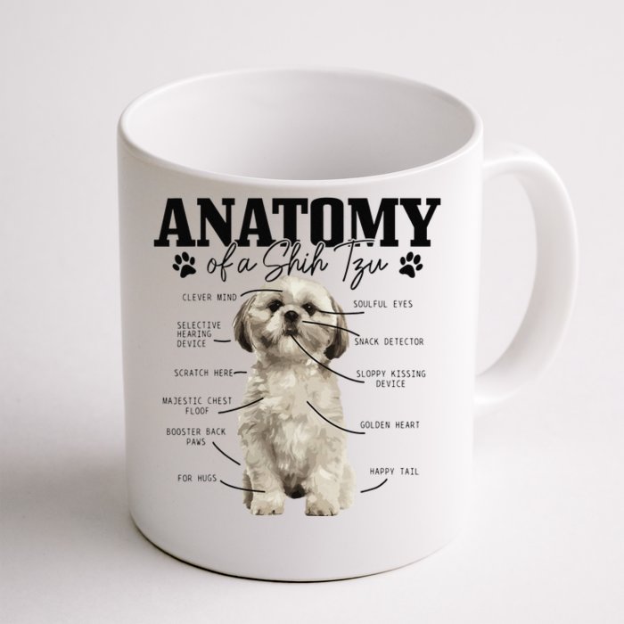 Anatomy Of A Shih Tzu Dog Funny Cute Shih Tzu Mom Dad Front & Back Coffee Mug