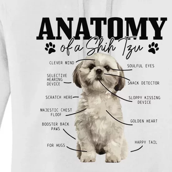 Anatomy Of A Shih Tzu Dog Funny Cute Shih Tzu Mom Dad Women's Pullover Hoodie