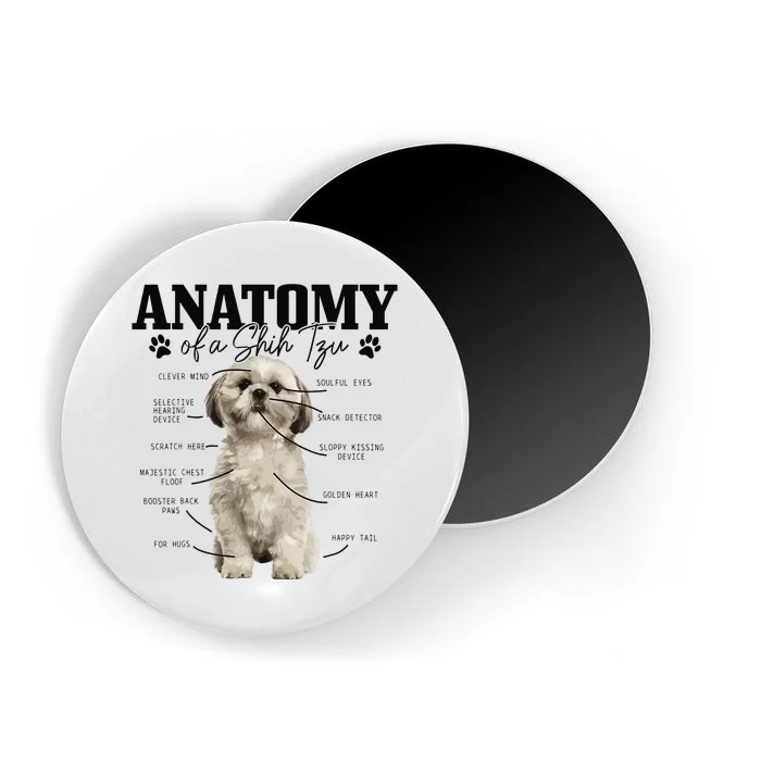 Anatomy Of A Shih Tzu Dog Funny Cute Shih Tzu Mom Dad Magnet