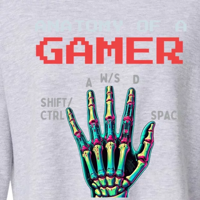 Anatomy Of A Gamer Gaming Gamer Video Games Gift Cropped Pullover Crew