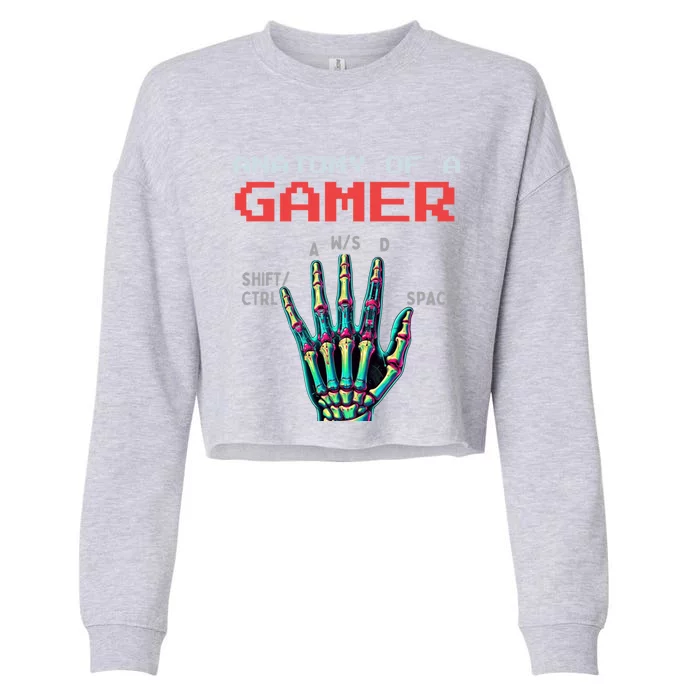 Anatomy Of A Gamer Gaming Gamer Video Games Gift Cropped Pullover Crew