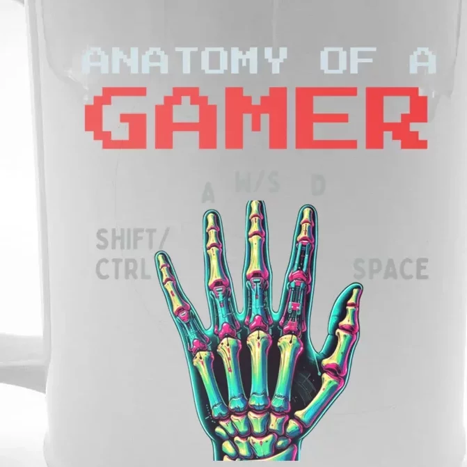 Anatomy Of A Gamer Gaming Gamer Video Games Gift Front & Back Beer Stein