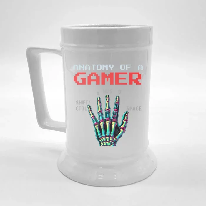 Anatomy Of A Gamer Gaming Gamer Video Games Gift Front & Back Beer Stein