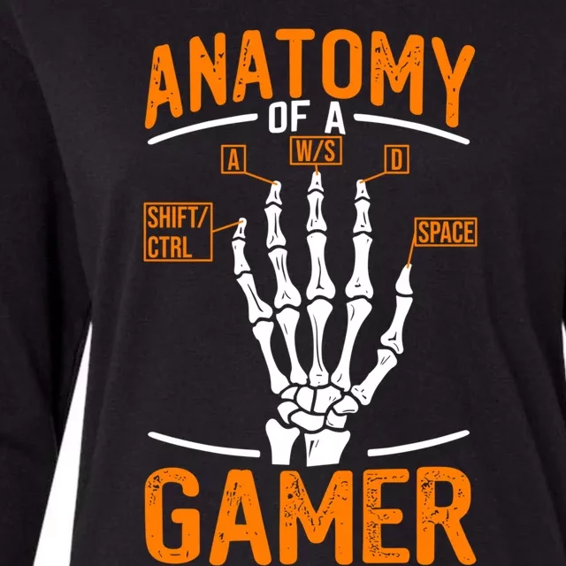 Anatomy Of A Gamer Funny Pc Gamer And Gaming Ns Gift Womens Cotton Relaxed Long Sleeve T-Shirt