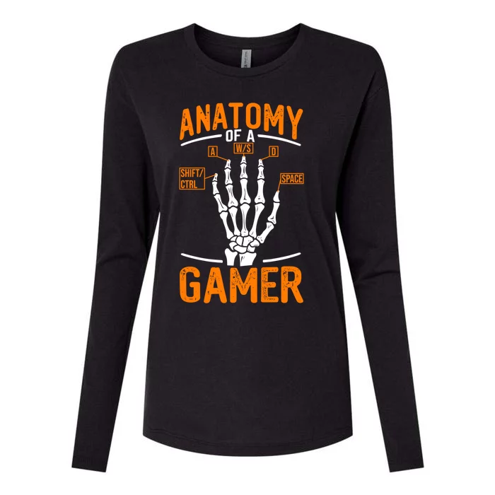 Anatomy Of A Gamer Funny Pc Gamer And Gaming Ns Gift Womens Cotton Relaxed Long Sleeve T-Shirt