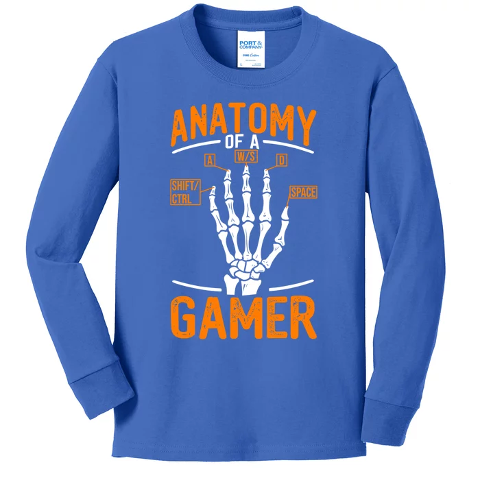 Anatomy Of A Gamer Funny Pc Gamer And Gaming Ns Gift Kids Long Sleeve Shirt