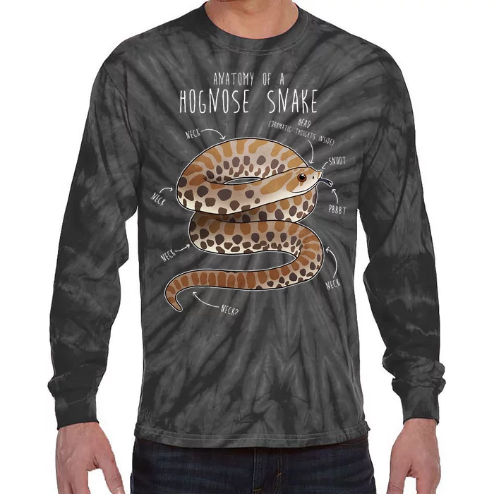 Anatomy Of A Hognose Snake Funny Pet Reptile Animal Lover Tie-Dye Long Sleeve Shirt