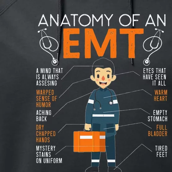 Anatomy Of An EMT Paramedic EMT EMS Health Care Performance Fleece Hoodie