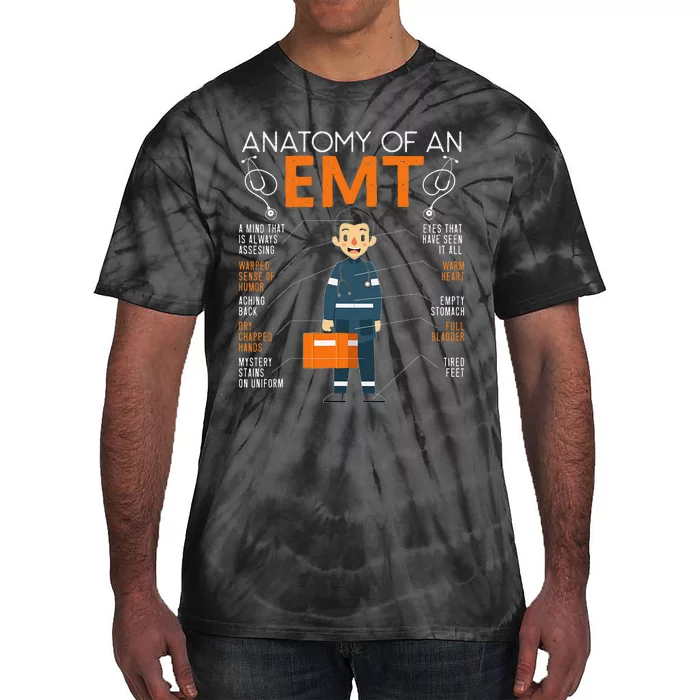 Anatomy Of An EMT Paramedic EMT EMS Health Care Tie-Dye T-Shirt