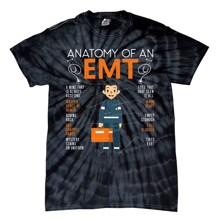 Anatomy Of An EMT Paramedic EMT EMS Health Care Tie-Dye T-Shirt