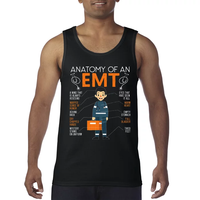 Anatomy Of An EMT Paramedic EMT EMS Health Care Tank Top