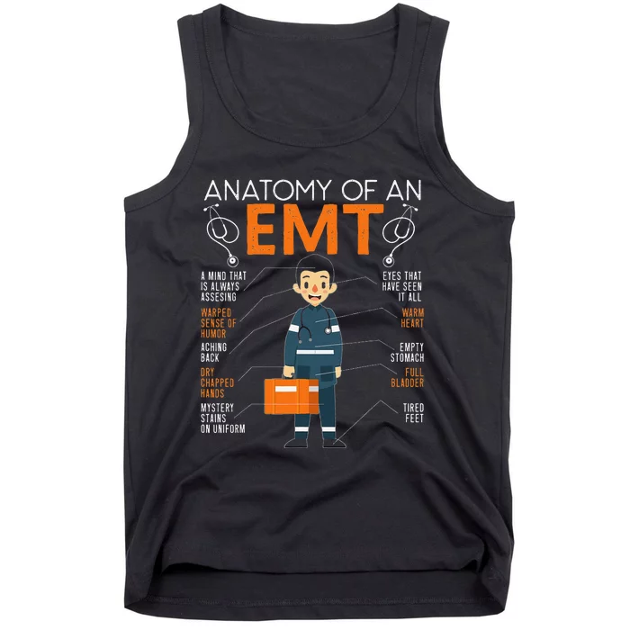 Anatomy Of An EMT Paramedic EMT EMS Health Care Tank Top