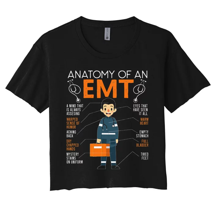 Anatomy Of An EMT Paramedic EMT EMS Health Care Women's Crop Top Tee