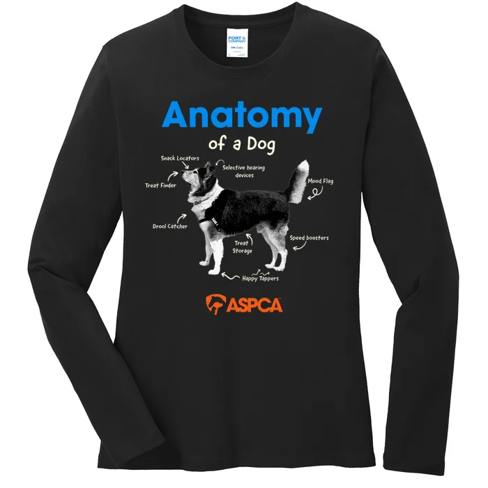 Anatomy Of A Dog Ladies Long Sleeve Shirt