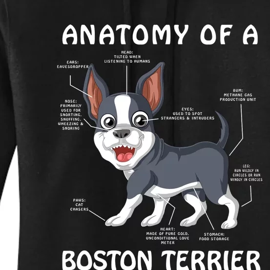 Anatomy Of A Boston Terrier Women's Pullover Hoodie