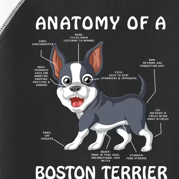 Anatomy Of A Boston Terrier Toddler Fine Jersey T-Shirt