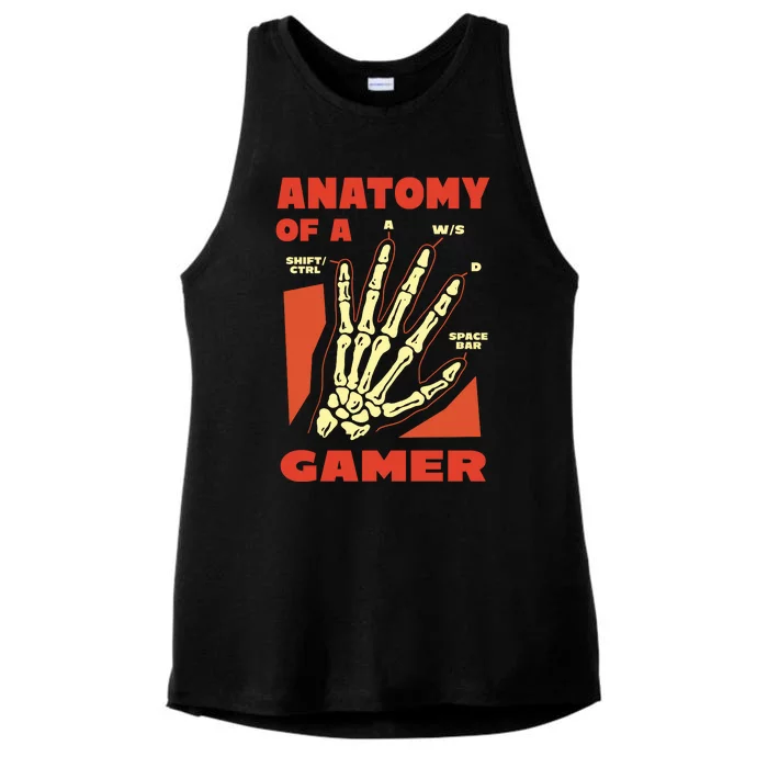 Anatomy Of A Gamer Halloween Ladies Tri-Blend Wicking Tank