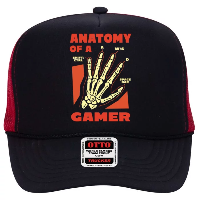 Anatomy Of A Gamer Halloween High Crown Mesh Trucker Hat