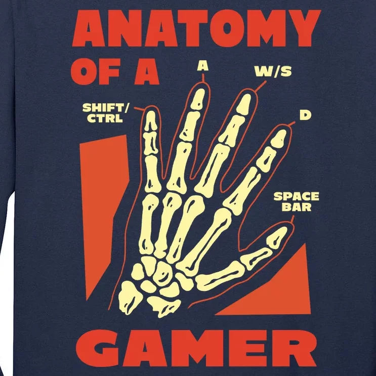 Anatomy Of A Gamer Halloween Tall Long Sleeve T-Shirt