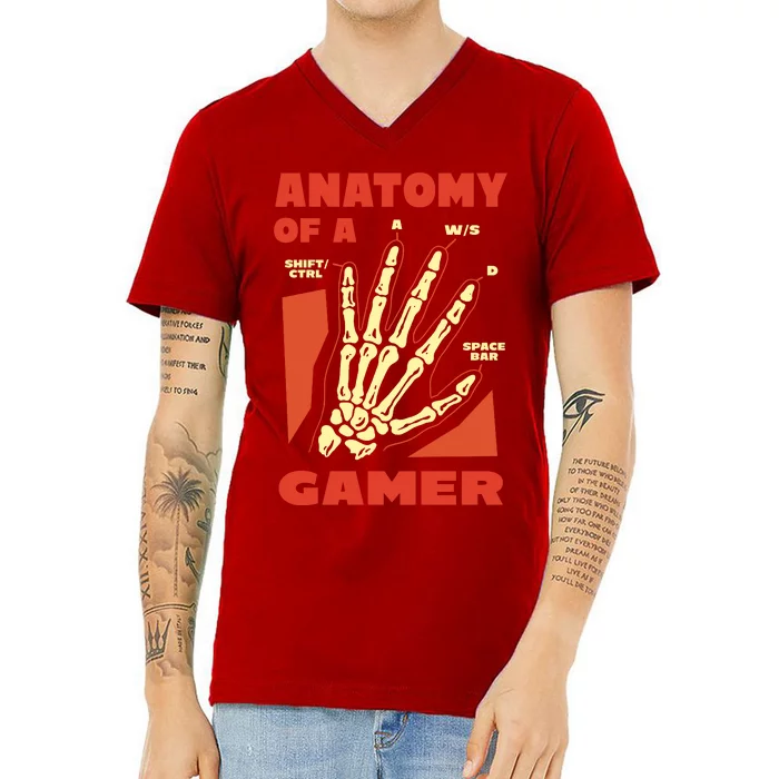 Anatomy Of A Gamer Halloween V-Neck T-Shirt