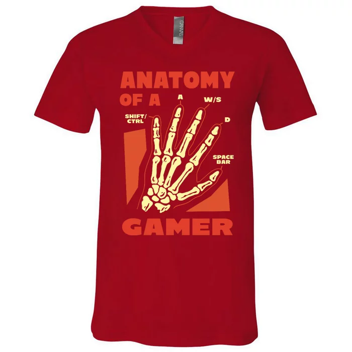 Anatomy Of A Gamer Halloween V-Neck T-Shirt