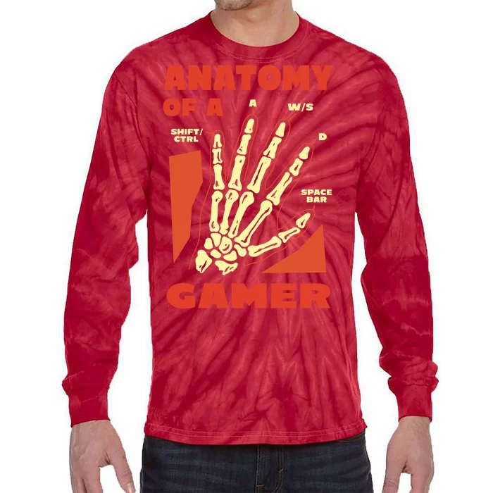 Anatomy Of A Gamer Halloween Tie-Dye Long Sleeve Shirt