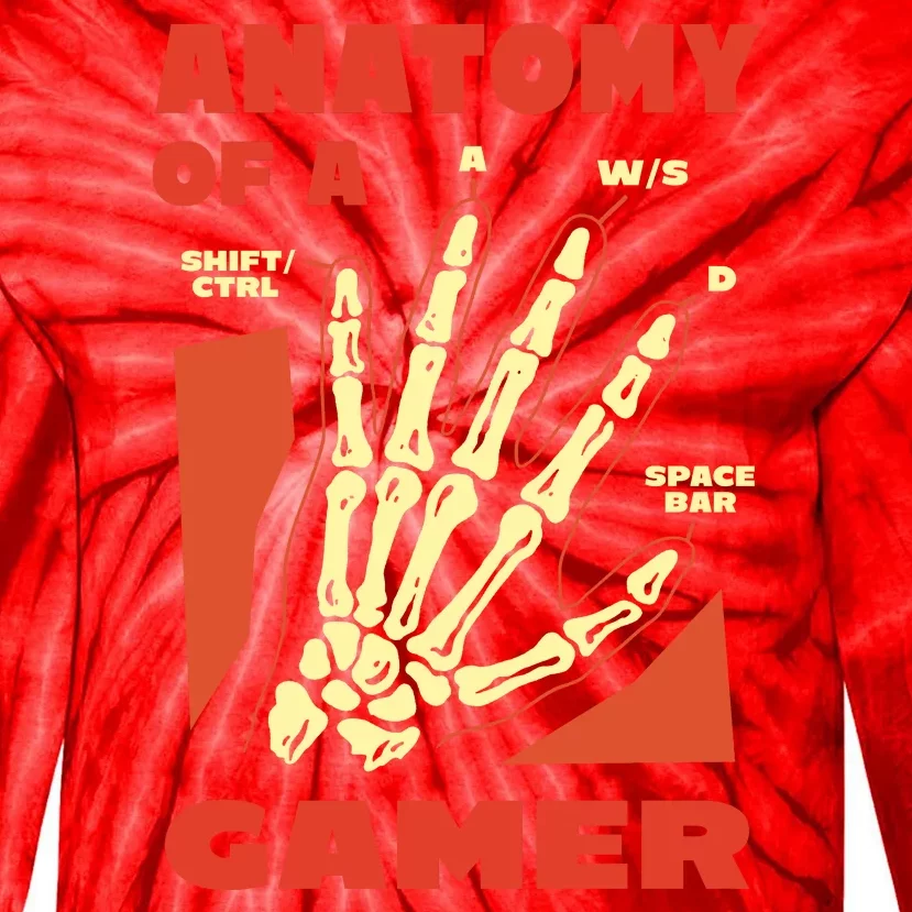 Anatomy Of A Gamer Halloween Tie-Dye Long Sleeve Shirt