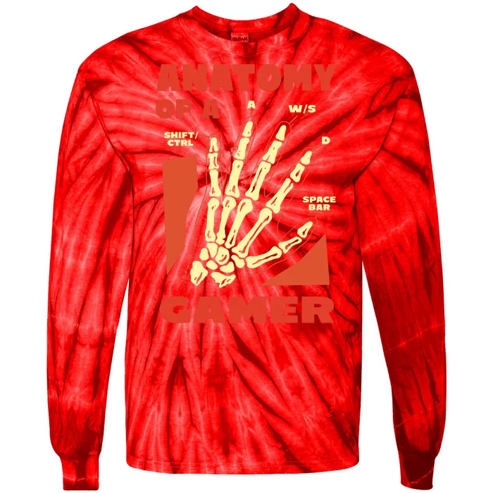 Anatomy Of A Gamer Halloween Tie-Dye Long Sleeve Shirt