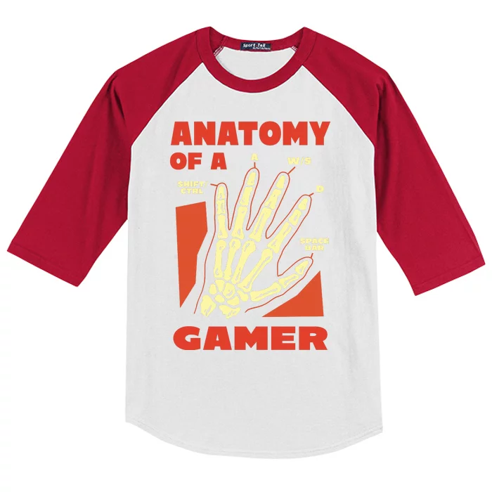 Anatomy Of A Gamer Halloween Kids Colorblock Raglan Jersey