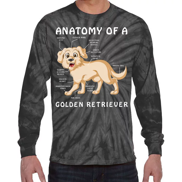 Anatomy Of A Golden Retriver Tie-Dye Long Sleeve Shirt