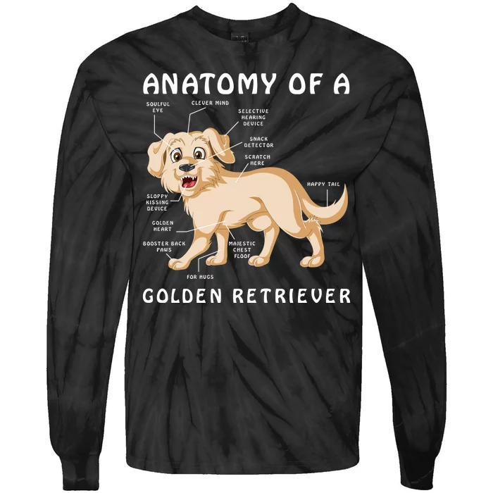 Anatomy Of A Golden Retriver Tie-Dye Long Sleeve Shirt